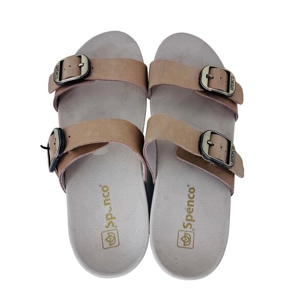 Spenco Crista Slide Sandals Orthotic Buckle Strap‎ Leather Tan Womens Size 10 D - Picture 5 of 7